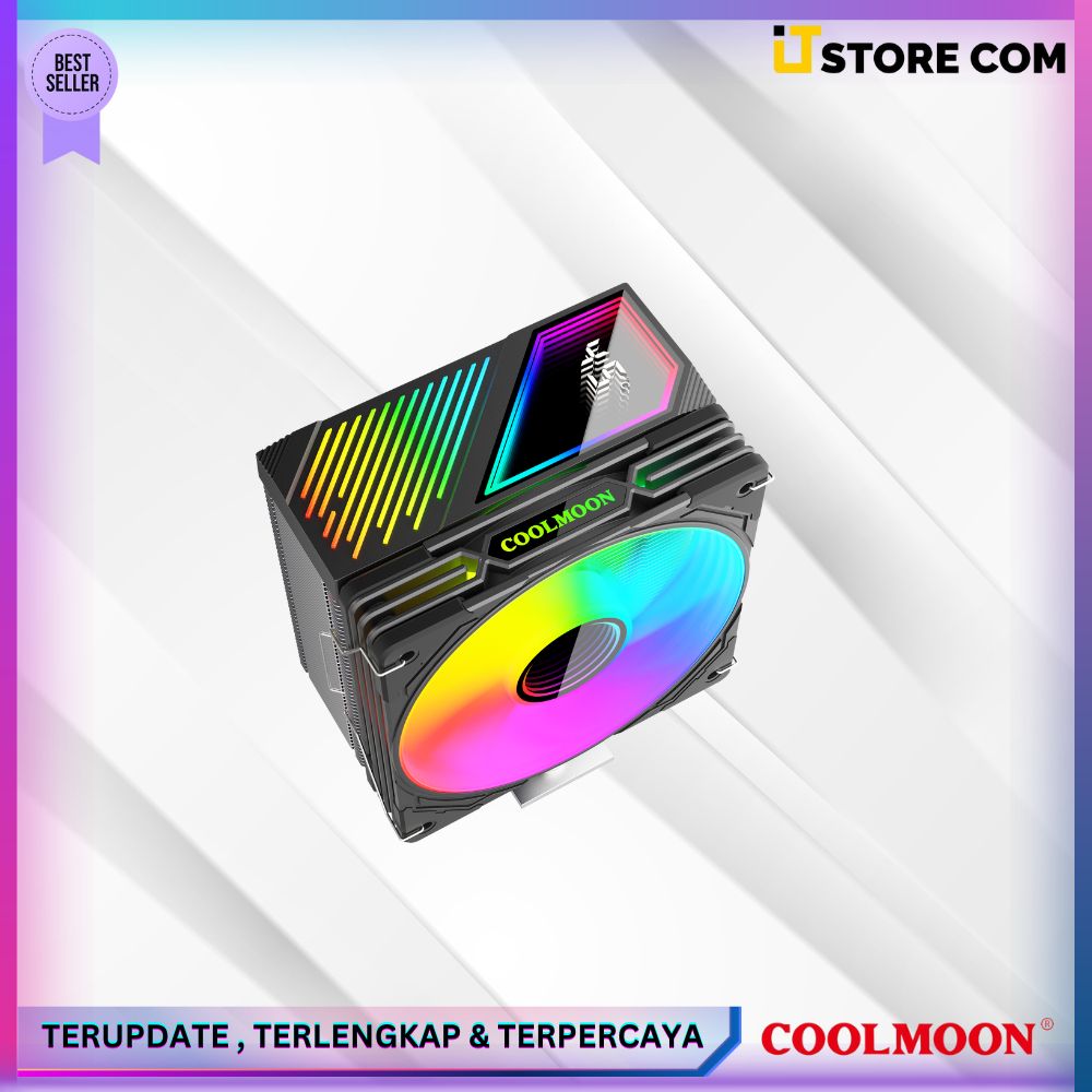 COOLMOON GT600 CPU COOLER – HEATSINK & FAN ARGB, PENDINGIN PROSESOR POWERFUL & STYLISH