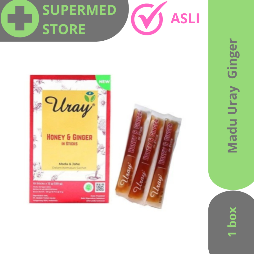 

Madu Uray Honey & Ginger1 Bos Isi 10 Sachet / Daya Tahan Tubuh / Madu Murni