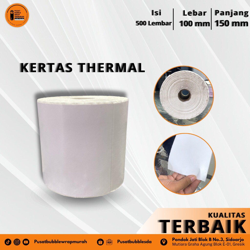 

Thermal Label Sticker Barcode 100x150mm 500 Lembar