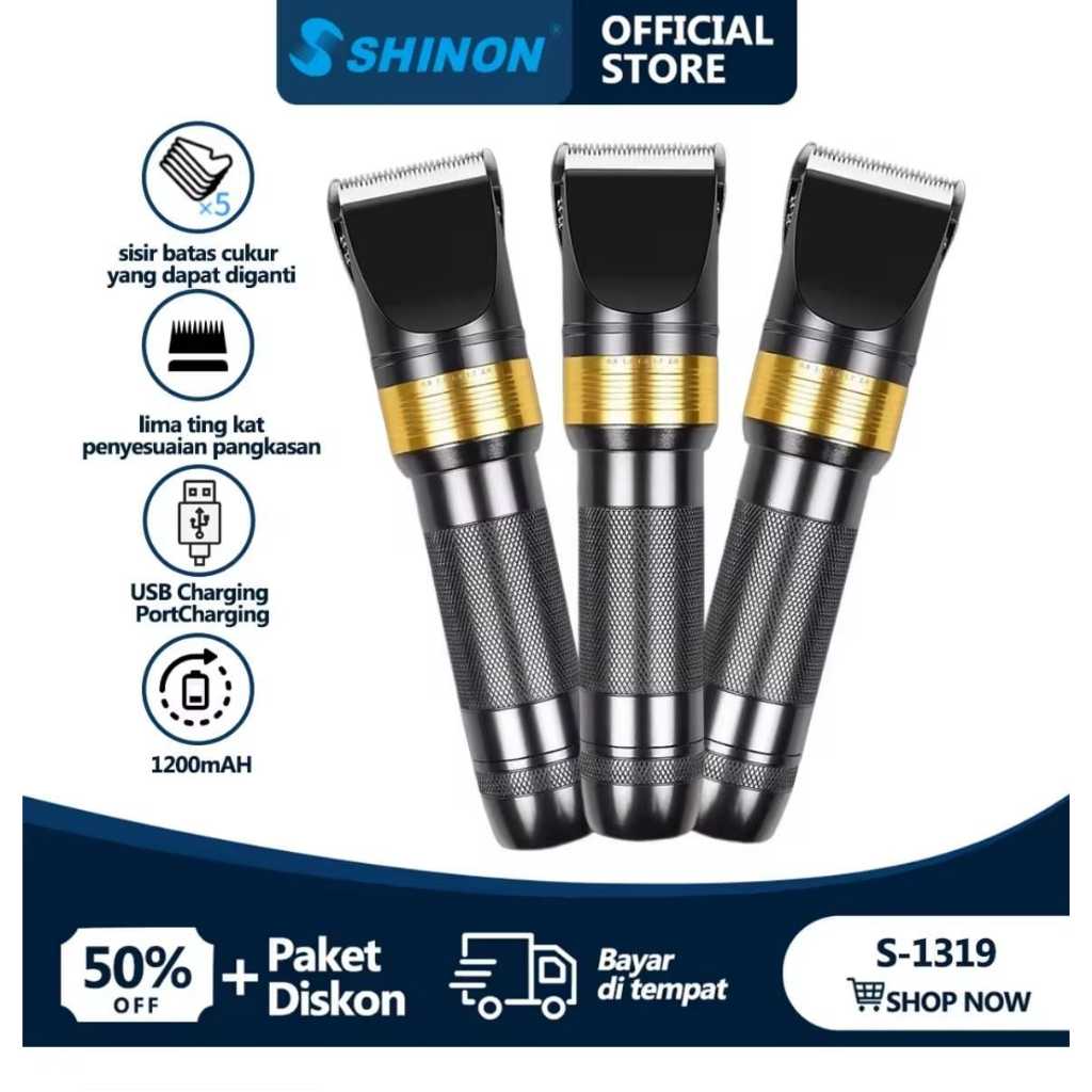 SHINON S-1319 Clipper / Rambut Hair Clipper Original / Cliper Rambut Cordless Professional pemotong 