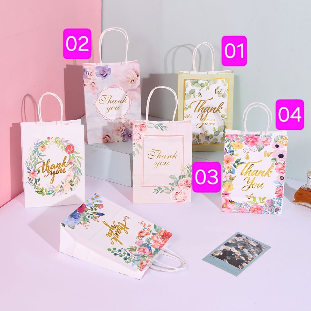 

YOURNEEDSMDN ❤️ PAPER BAG MOTIF THANKYOU GOLD ,TAS HAMPERS ,GOODIE BAG