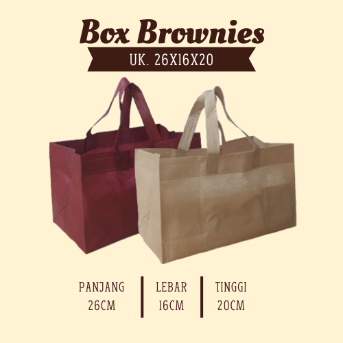 

Tas Goodie Bag Box Brownies 26x16x20 LUSINAN ( isi 12pcs )
