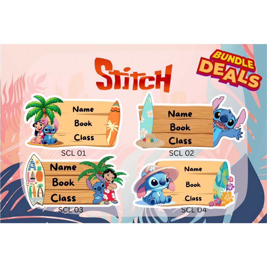 

[ ISI 20 ] STITCH - BUNDLE DEALS 2 NAMA 2 KARAKTER - STICKER LABEL NAMA ANAK