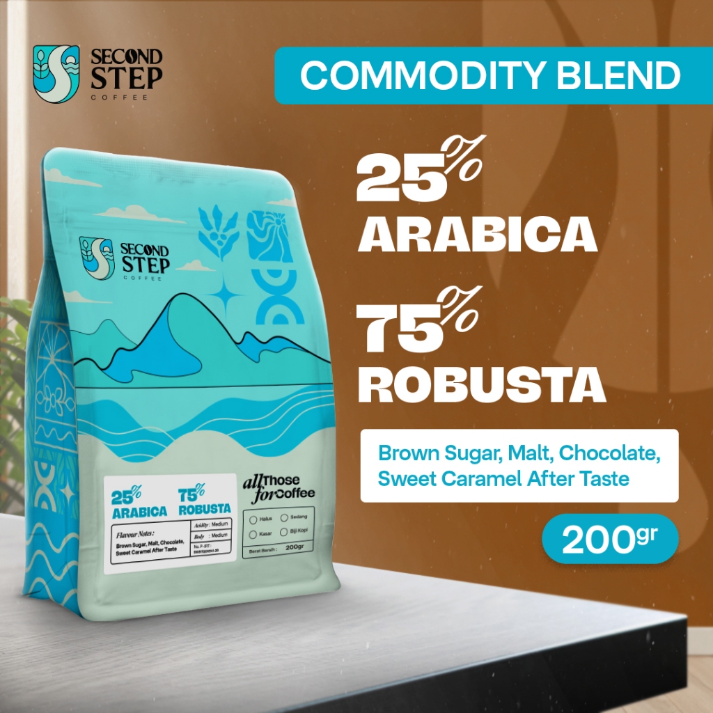 

BIJI KOPI 25% ARABICA 200GR Commercial Espresso Blend By Second Step Coffee Roastery