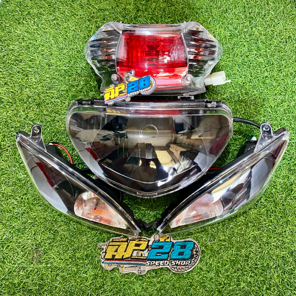 LAMPU DEPAN - LAMPU SEIN - LAMPU STOP MOTOR ( MIO SPORTY 5TL ) MODEL STANDAR CUSTOM HITAM / HEADLAMP