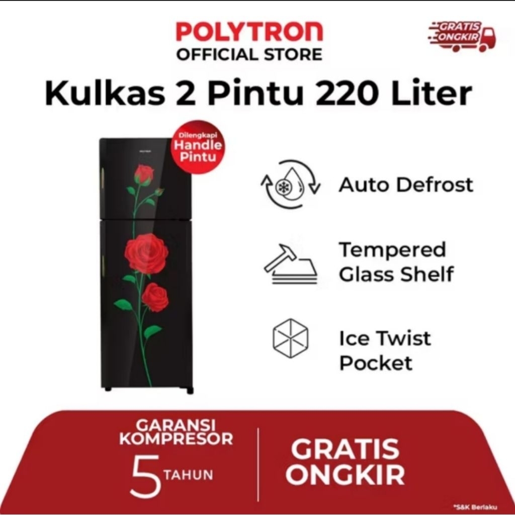 KULKAS POLYTRON 2 PINTU PRM-23D