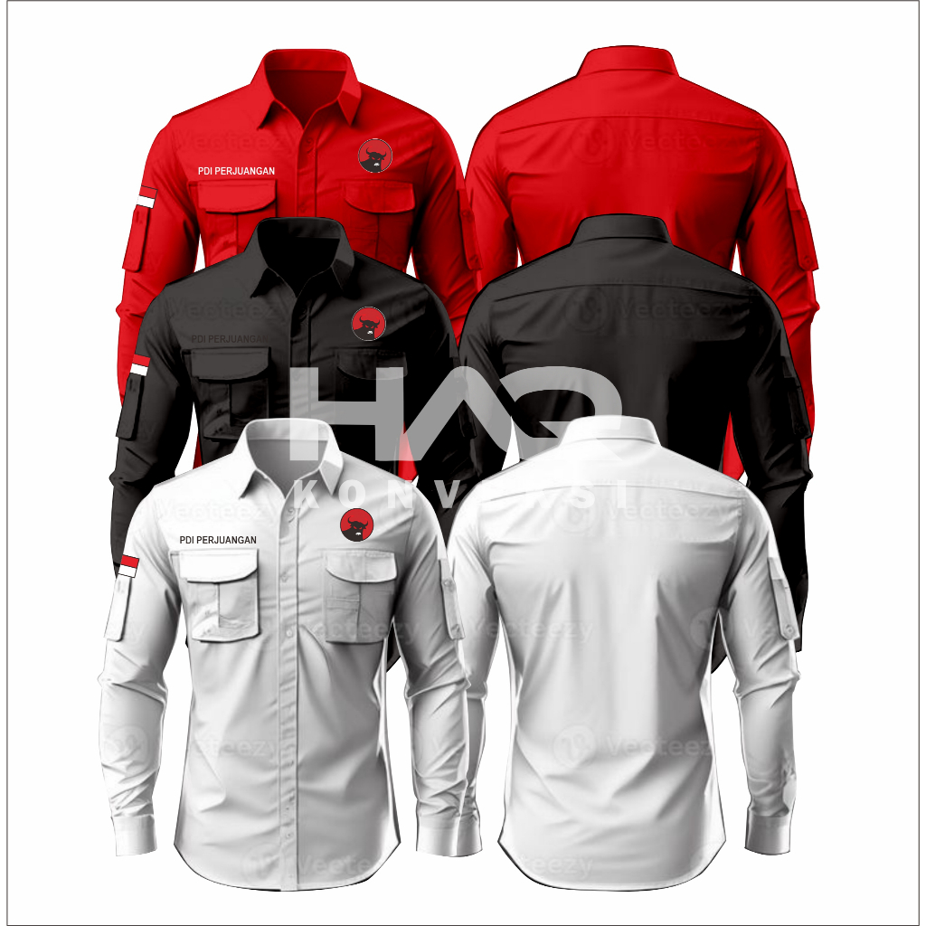 KEMEJA PARTAI PDI || SERAGAM PDI || BAJU PDI || PDI PERJUANGAN
