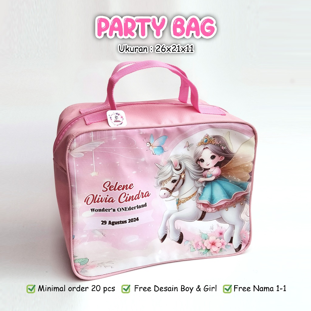 

PREMIUM MODEL PARTY BAG Tas Ultah Murah Di Bawah 15 Ribuan Tema Princess Unicorn Dan Bisa Custom Tema Cewek Cowok, Foto, Nama