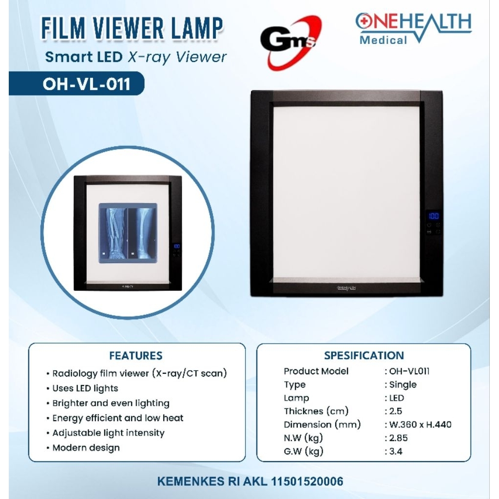 Onehealth Film Viewer Single Ultra Thin Slide X Ray Viewer