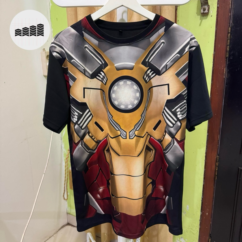 Kaos Gym Fitness Ukuran L Iron Man bekas / second / seken