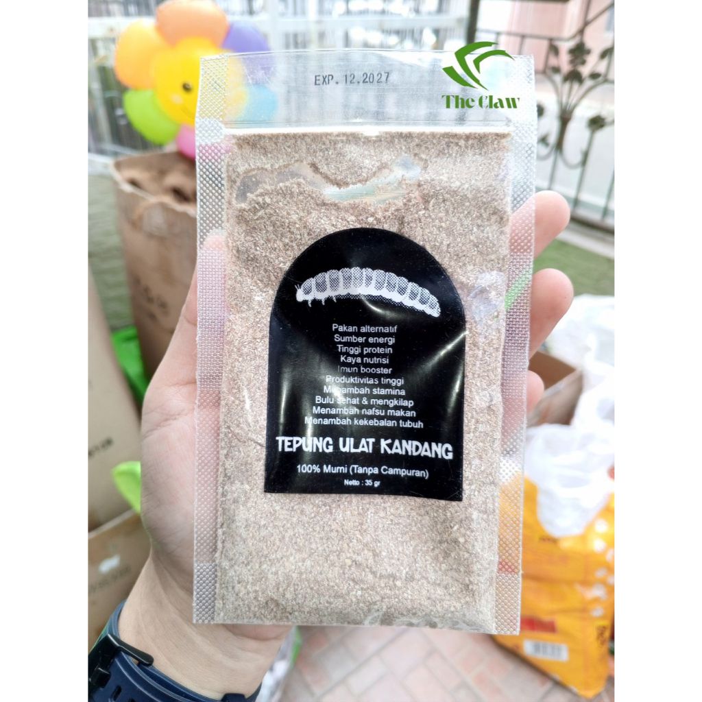 (The Claw) TEPUNG ULAT KANDANG KERING SEMPATI ULET SERBUK PAKAN MAKANAN BURUNG MURAI ANIS CUCAK KACE