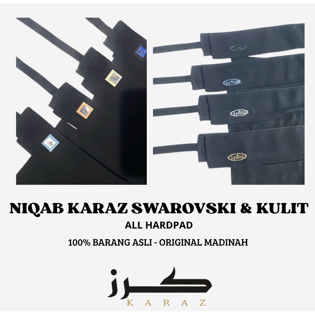 RJ3 NIQAB KARAZ SWAROVSKI & KULIT HARDPAD MADINAH CADAR NIQOB PONI & BANDAN