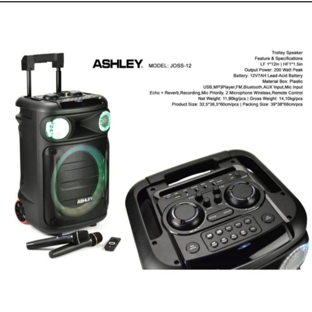 Speaker Portable Ashley 12 inch Ashley Joss12 bluetooth wireless peaker