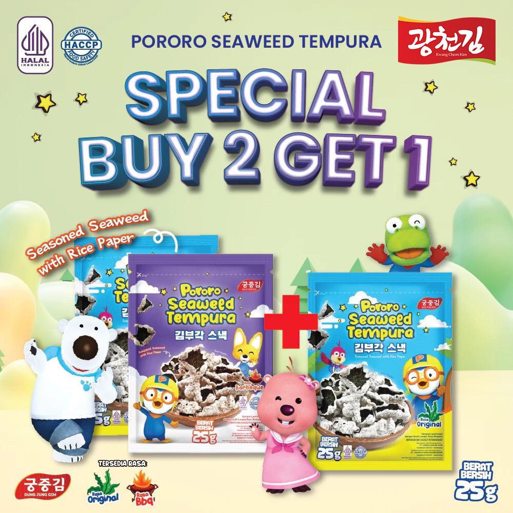 

(BELI 2 GRATIS 1) Pororo Nori Tempura 25G / Snack Nori / Snack Rumput Laut