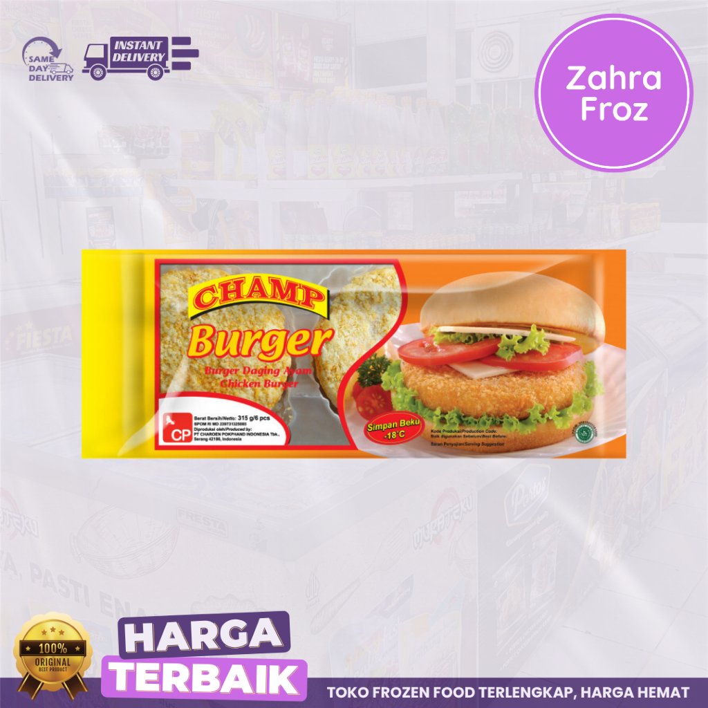

CHAMP BURGER DAGING AYAM 6 PCS 315 GR