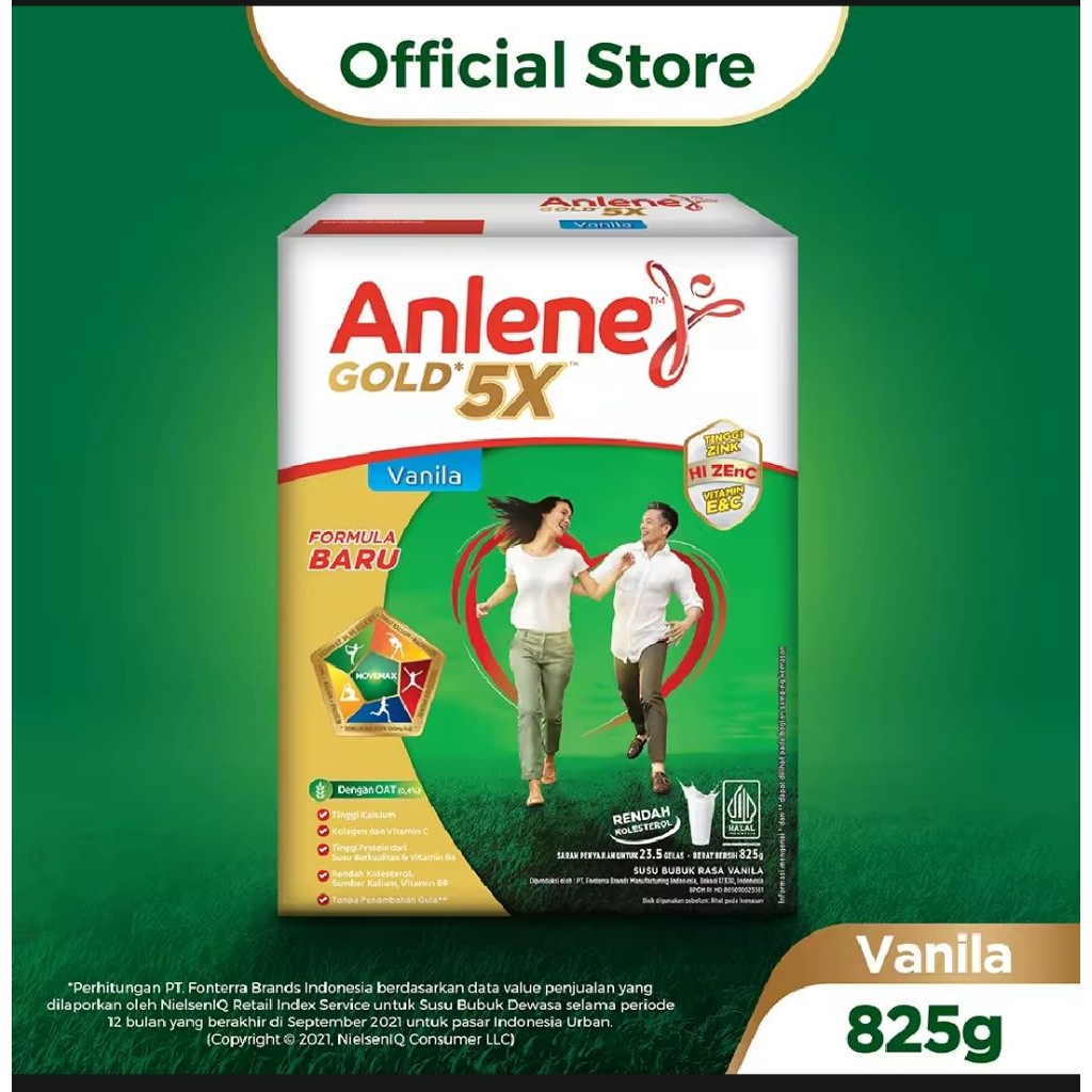

Anlene Gold plus Gold 5x 825 gr g gram (netto lama 850g 850gr, netto terbaru 825 gr ) susu bubuk original coklat cokelat vanila vanilla