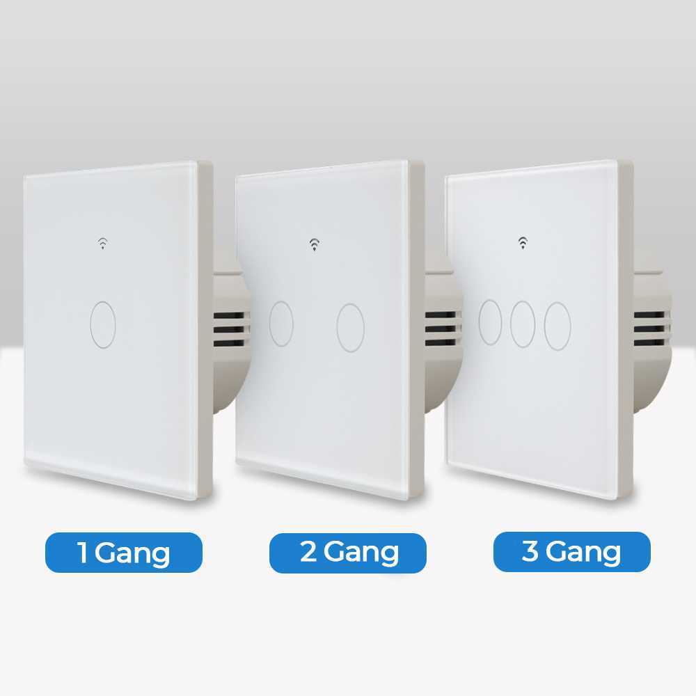 Saklar Lampu Wireless Smart Home WiFi + RF 433MHz – Kompatibel Alexa & Google, TUYA App