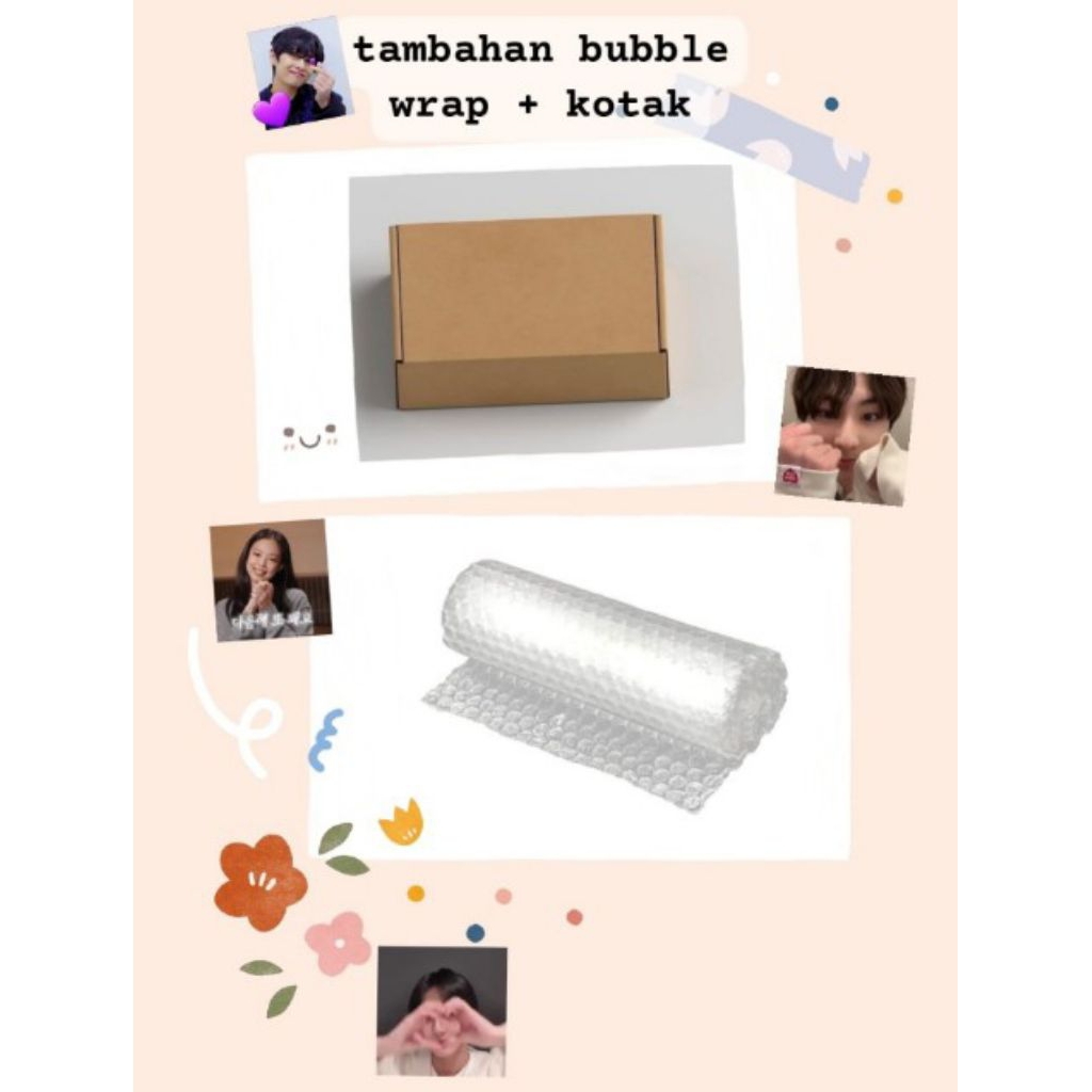 

plastik bubble wrap + kotak tambahan agar paket lebih aman