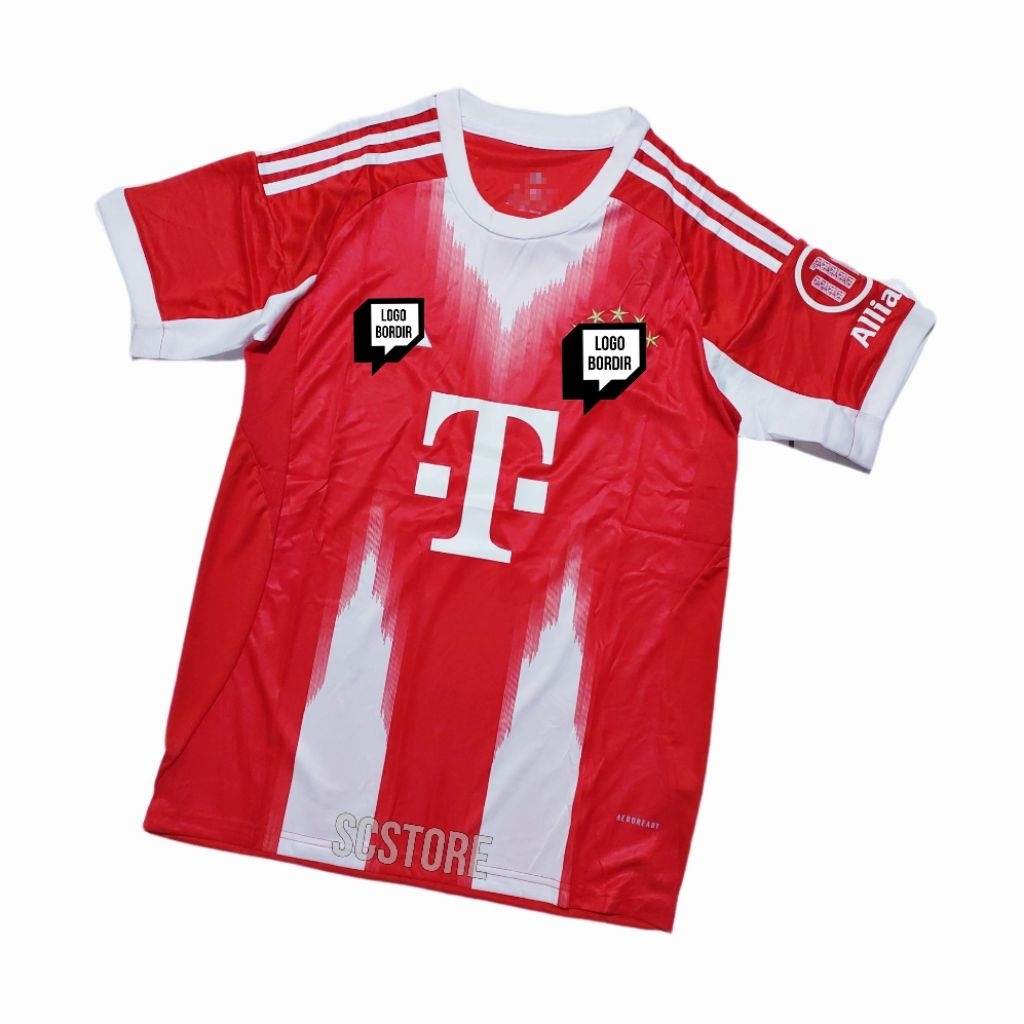 Jersey B4YERN HOME FULL PATCH 2025/2026 Baju Kaos Bola Pria G0