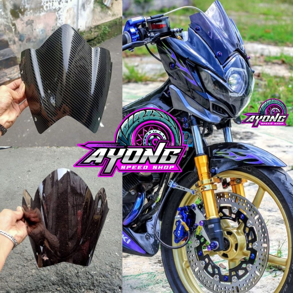 Visor Satria Fu Barong Standart Model Jenong Kualitas Terbaik Plus Baut Variasi