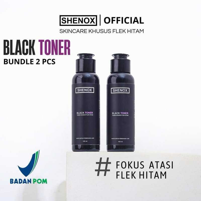 Shenox Skincare Flek Hitam 2 Pcs Black Toner Khusus Flek Hitam Resmi BPOM | Toner Exfoliating