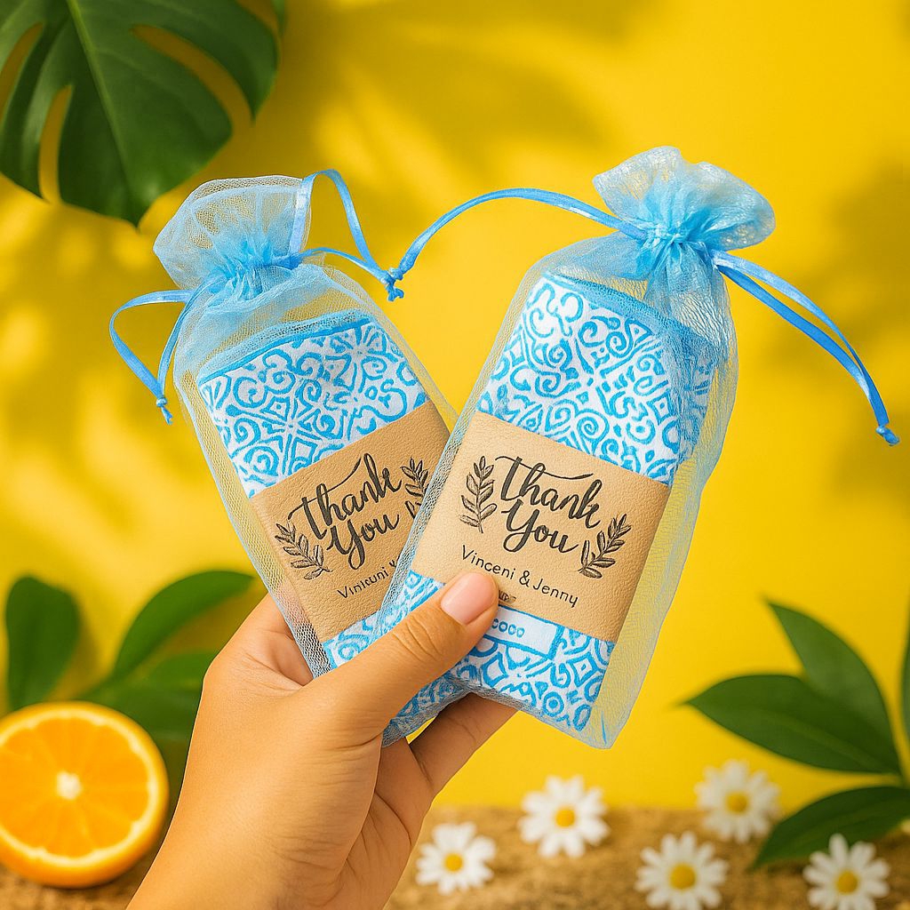 Paket Pouch Blacu Souvenir Pernikahan plus tile