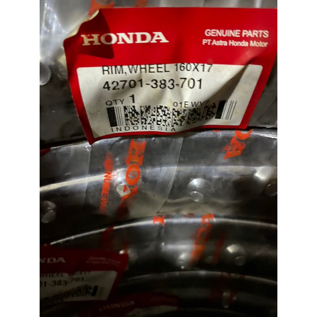 RIM WHEEL VELG VELK RUJI JARI HM PINGGIR 1.60X17 RING 17 HONDA WIN SUPRA FIT V XX X 100 ORIGINAL