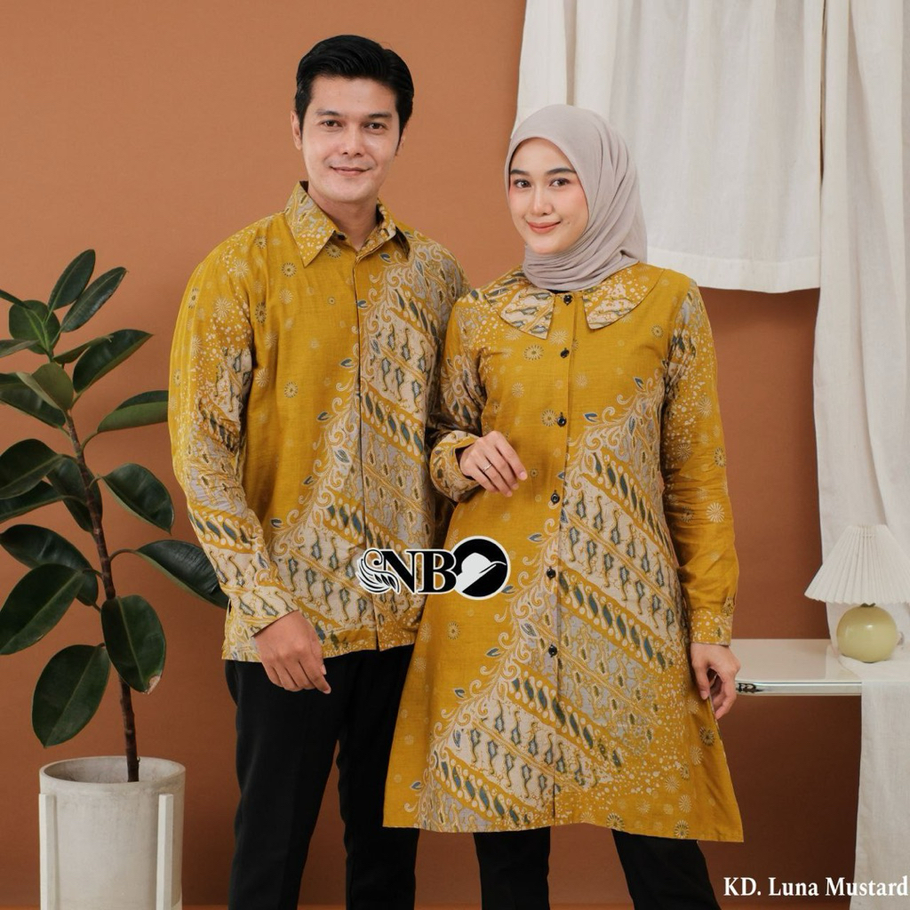 Cuci Gudang Big Promo Batik Tunik Couple Modern Set Pakaian Couple Kemeja Batik Panjang Premium Baju