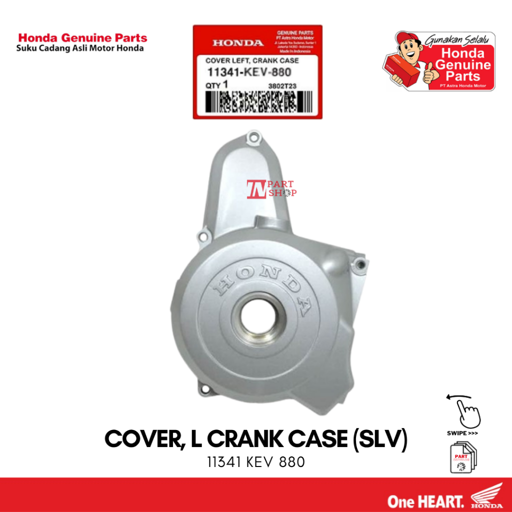 Tutup Mesin (Cover L Crank Case) Silver – Grand & Supra X/XX/V/Fit / 11341-KEV-880