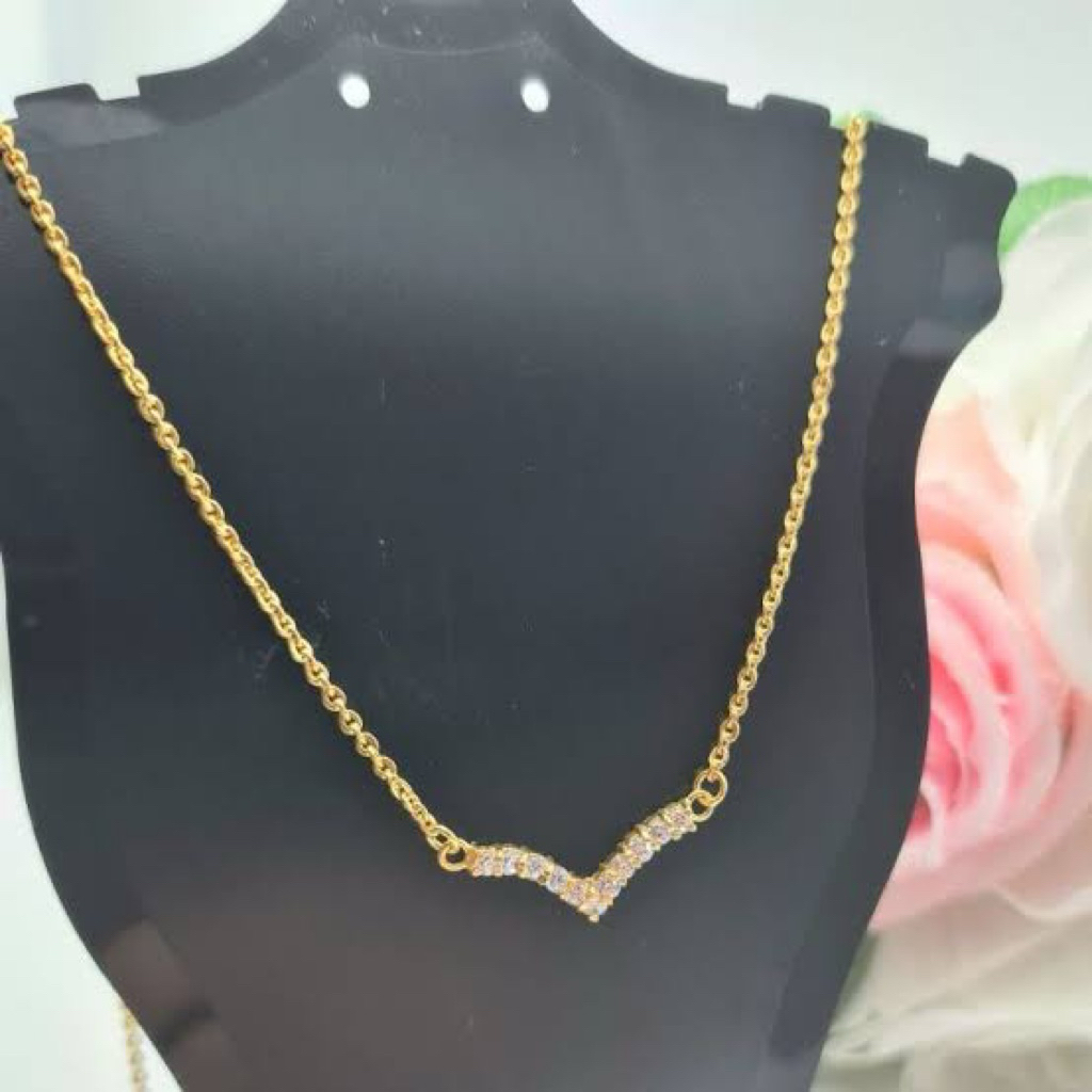 kalung emas tua  asli 3 gram berbentuk v