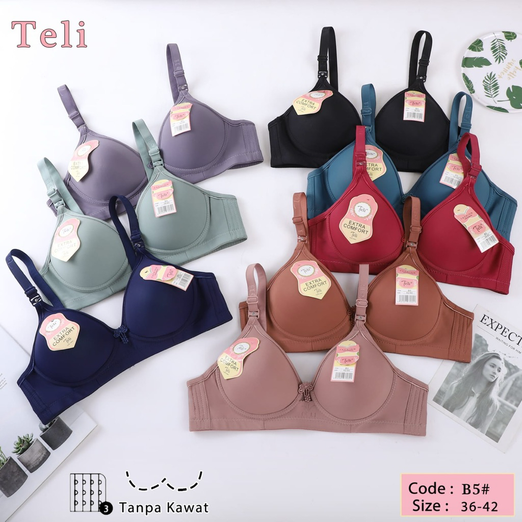 Harga Promoo ( 3 Pcs )Teli Bra Wanita Dewasa #B5 (Tanpa Kawat Kait 3 ) Import Premium Bahan Soft Kat