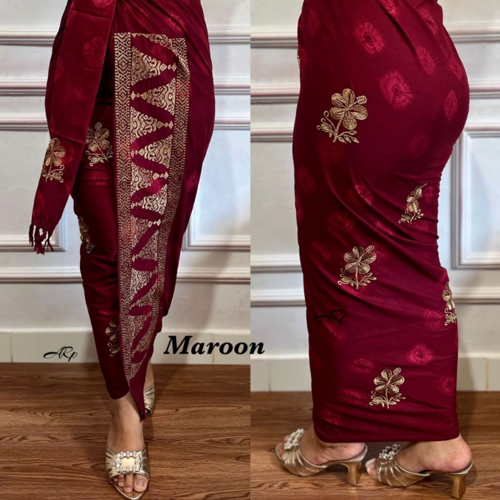 kamen katun endek jumputan motif endek set selendang // kain lembaran