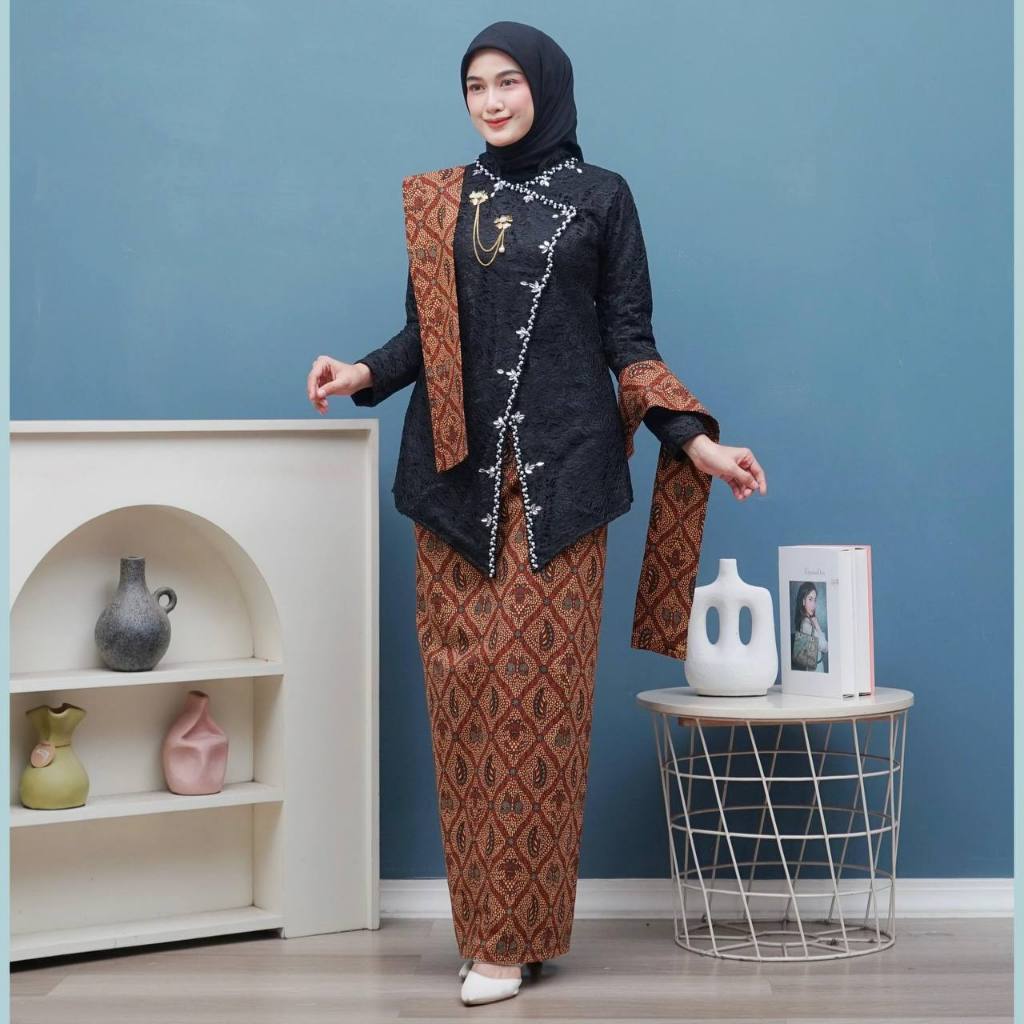 BIG SALE (ADA JUMBO) Set Kebaya Janggan Kartini Terbaru Set Tunik Kebaya Wisuda Lamaran Tunangan