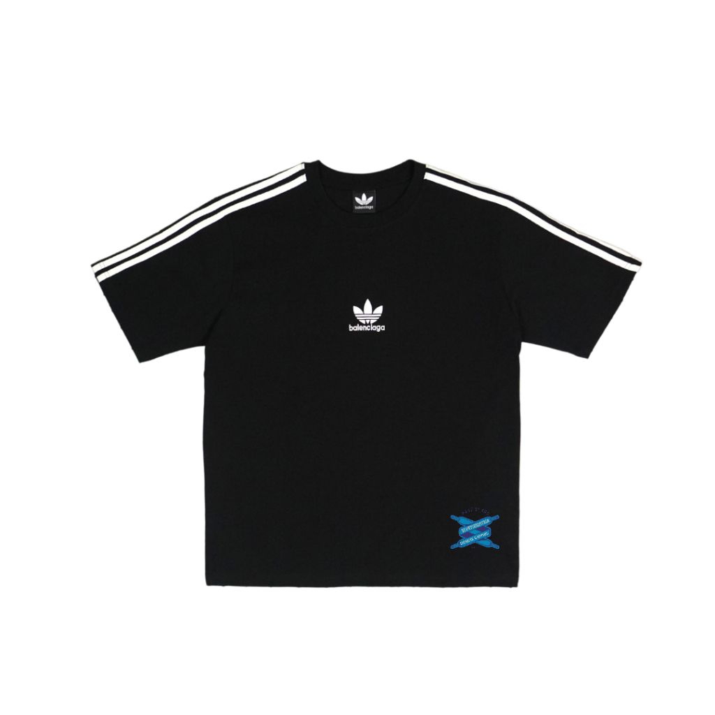 duatiga Tshirt Balenciaga X Adidas Logo Oversize - Black