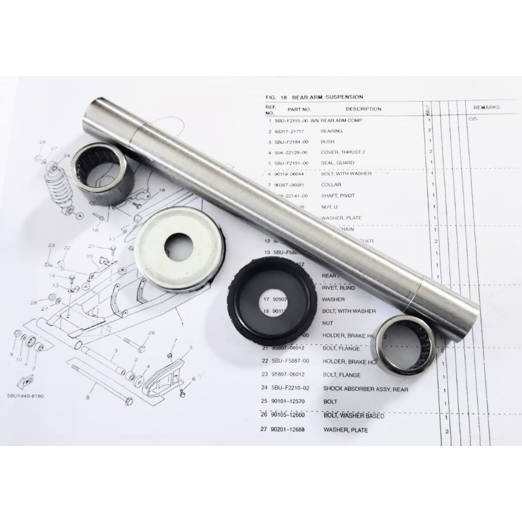 BOSH ARM BOSH FORK AS SWING ARM BUSHING ARM BOS ARM YAMAHA 125Z Y125Z 125ZR Y125ZR KUALITAS ORIGINAL