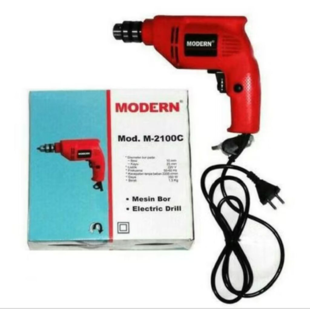 bor modern m2100-c 10mm bor tangan bor bagus m2100-c