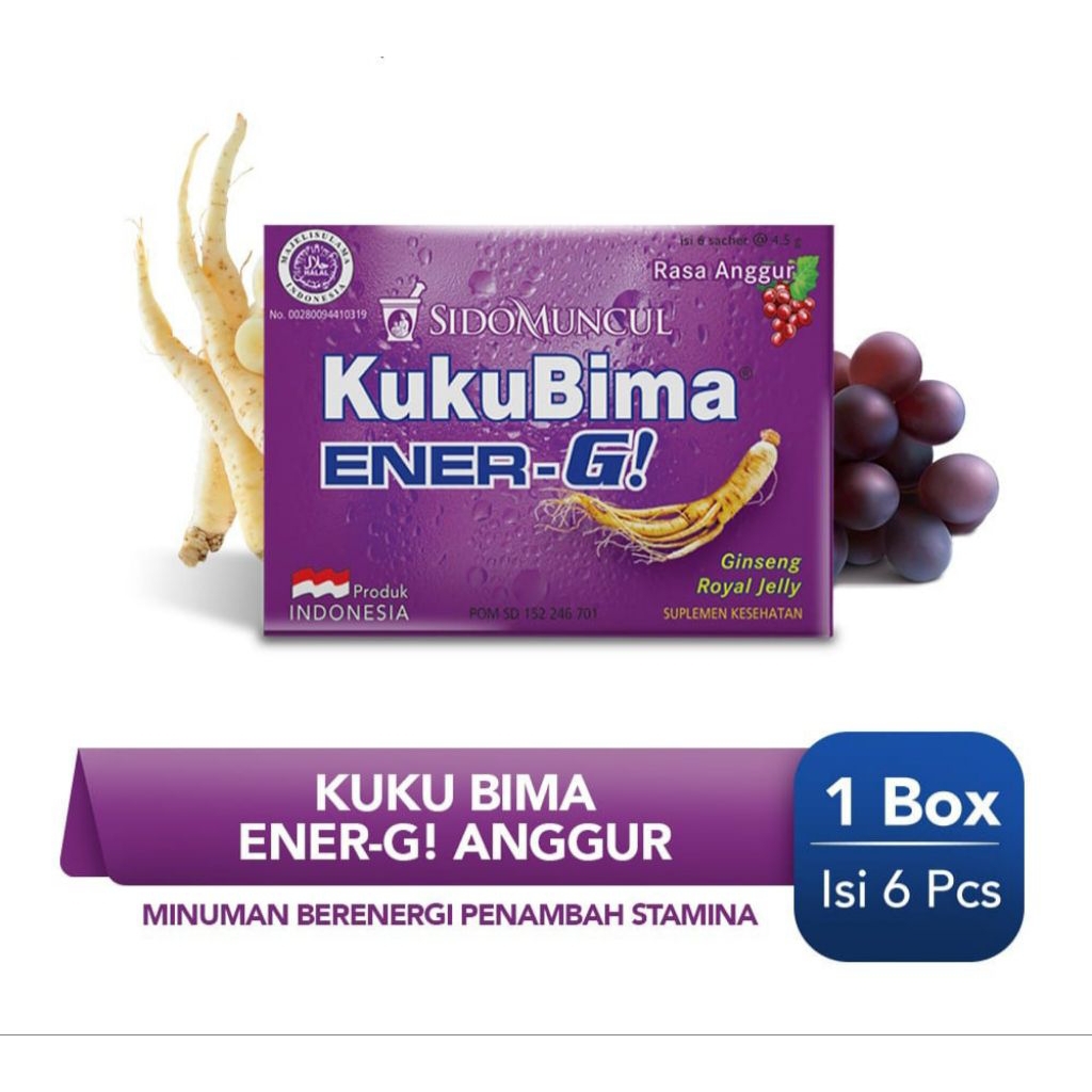 

kukubima 1box isi 6 sachet minuman serbuk rasa anggur
