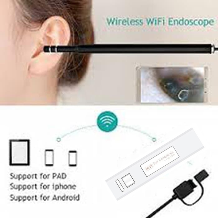 Kamera Endoskopi Pengecekan & Pembersihan THT Via WiFi Otoscope - Promo