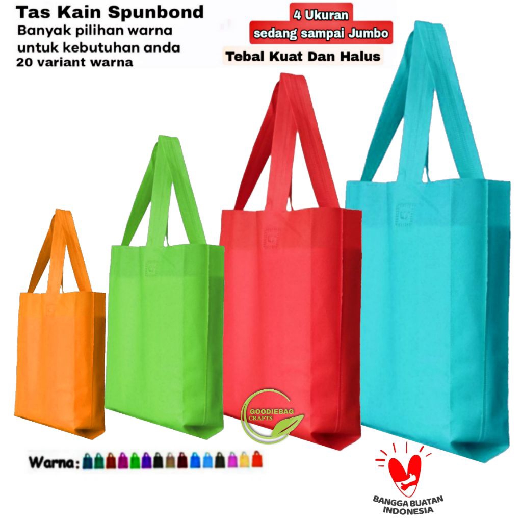 

Goodie Bag Tas Kain Spunbond Belanja, Hampers, Souvenir, Kantong Bingkisan Hantaran Ultah Hajatan