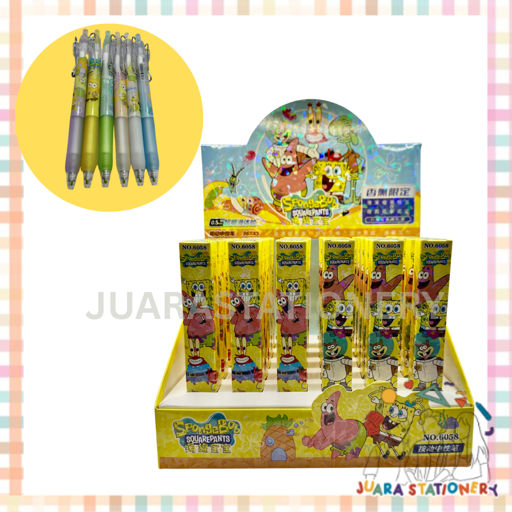 

(1492) JUARASTATIONERY Pulpen Gel BLIND BOX Spongebob Tinta Hitam 0.5 / Pulpen Blind Box Pulpen Anak