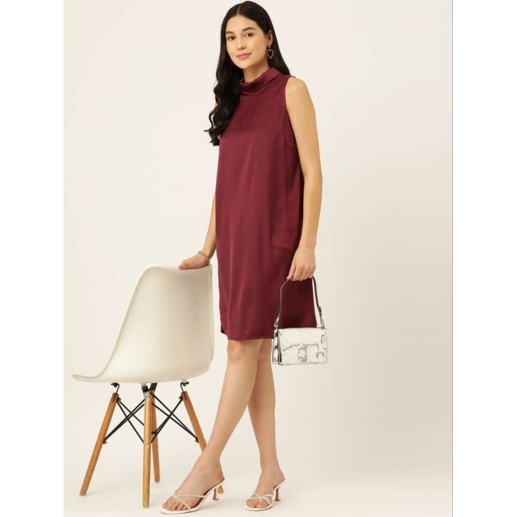 Red Dress Merah Maroon Baju Imlek Scuba Premium
