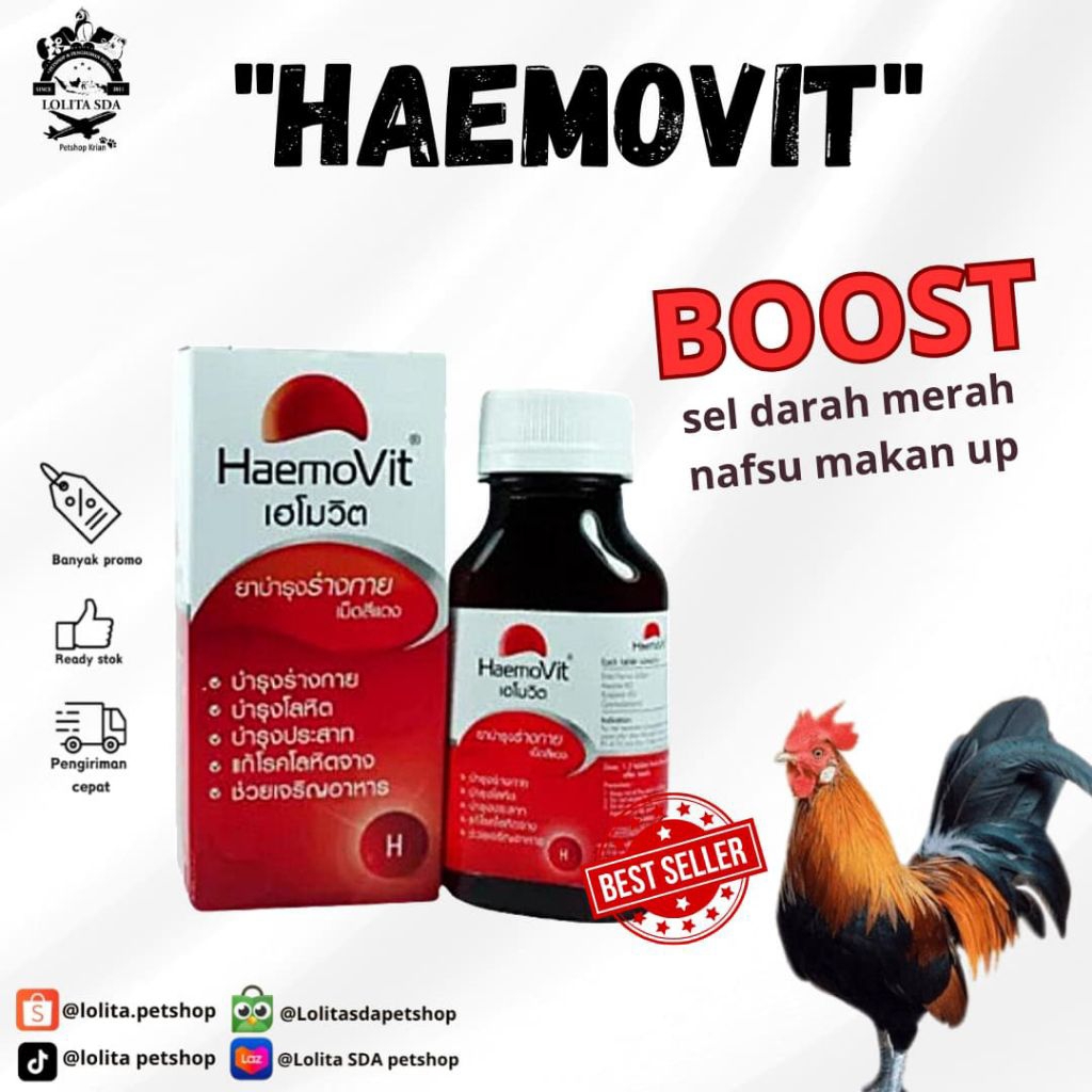 HaemoVit 100 butir vitamin obat ayam 100% original thailand