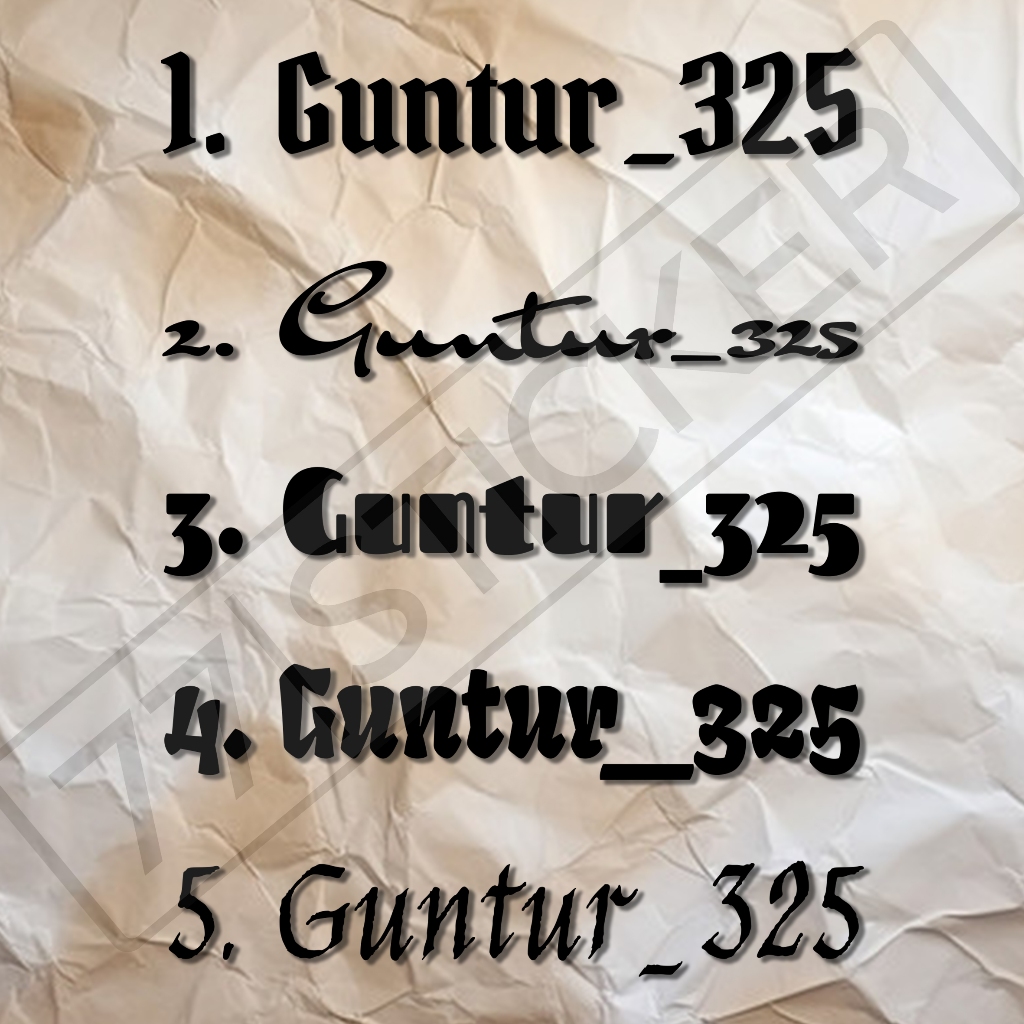 

STICKER NAMA CUSTOM 17 CM #40