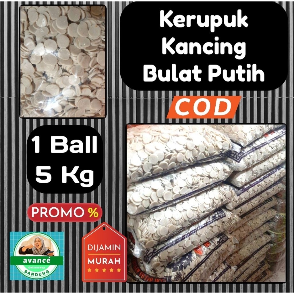 

Kerupuk Kancing Bulat Putih Mentah 1 Ball (5 Kg)