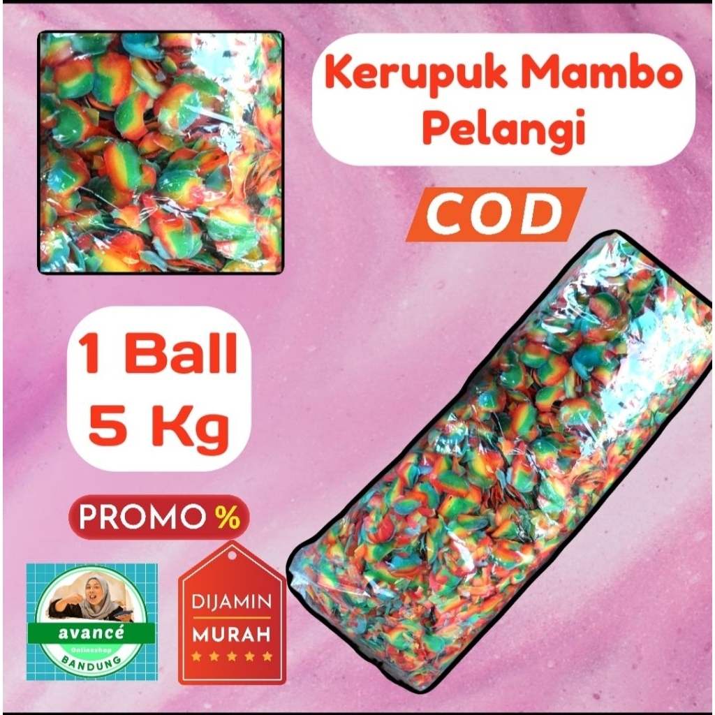 

Kerupuk Mambo Pelangi Mentah 1 Ball (4,5 Kg)