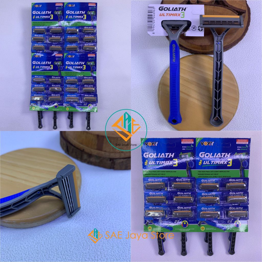 ALAT PISAU CUKUR JENGGOT KUMIS BIRU 3 MATA PISAU MEREK VOXY GOLIATH ULTIMAX 3 MATA PISAU