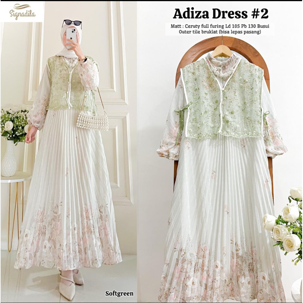 wirda / adiza dress ceruti plisket premium mix tille
