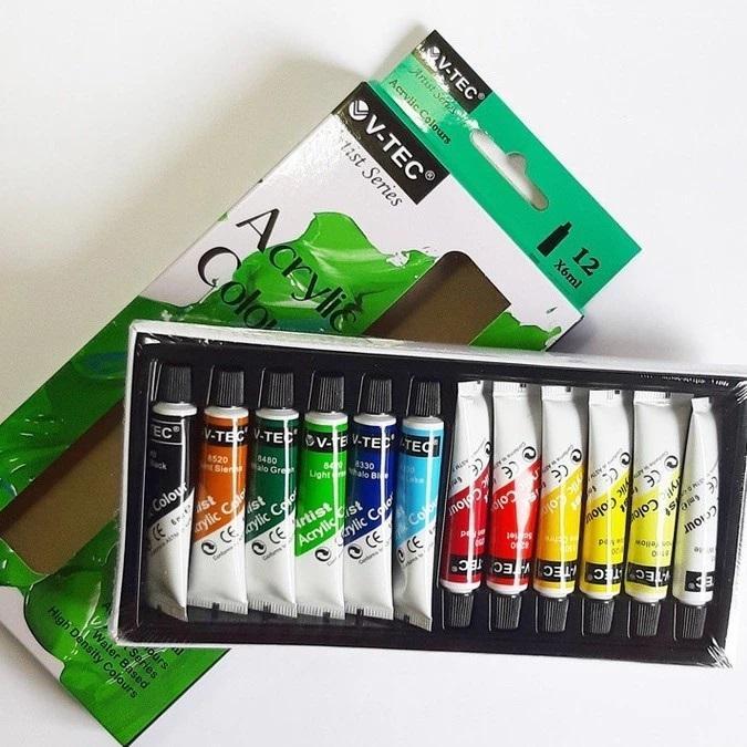 

V-TEC Cat Lukis Akrilik Kanvas / Arcylic Colours / Acrylic Paint Color V TE Series 12 Warna / 18 Warna