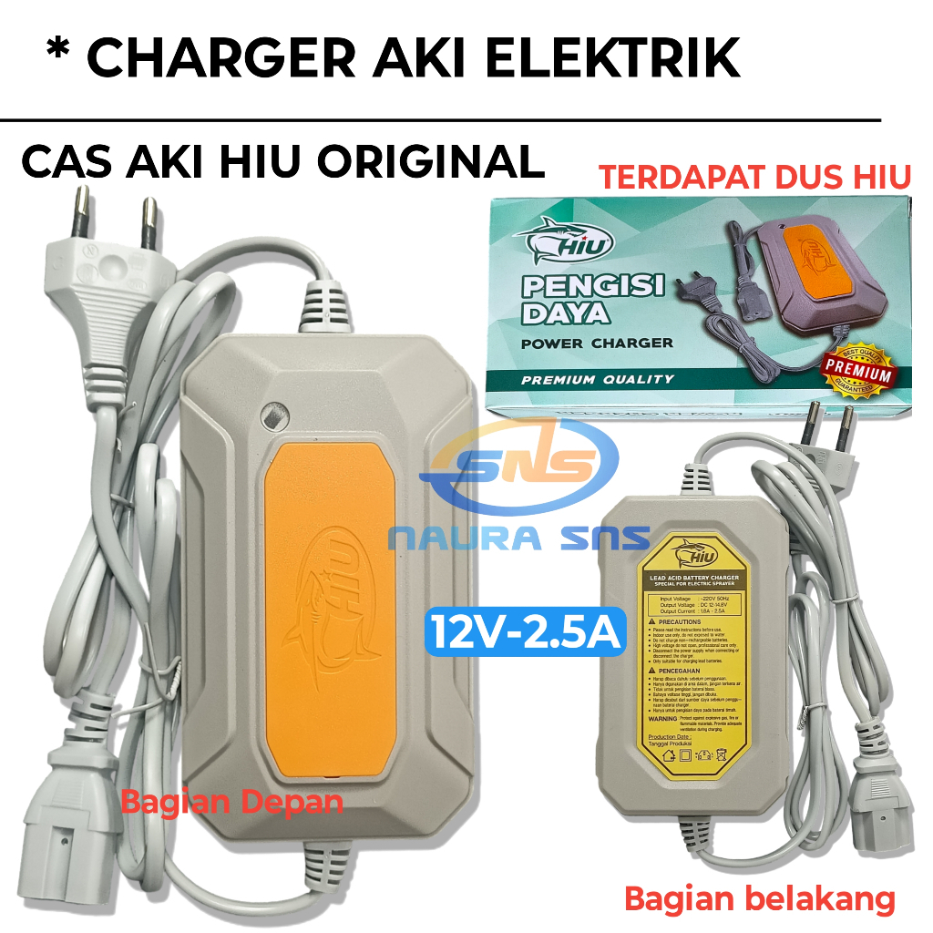 Adaptor charger aki sprayer elektrik Hiu original Murah 12V 2.5A Atau Charger Maraco 12v 2A Untuk Sp