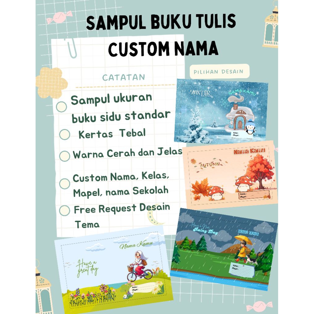 

SAMPUL BUKU TULIS CUSTOM NAMA LUCU ( tema 4 season)